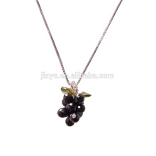 Collar pendiente hecho a mano de la uva del zircon, joyería del collar de la fruta de la moda